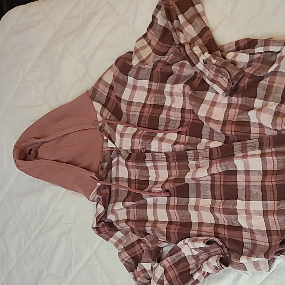 American Eagle Hooded Flannel